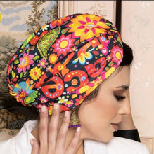 Load image into Gallery viewer, Colorful Flowers Turban (V) style
